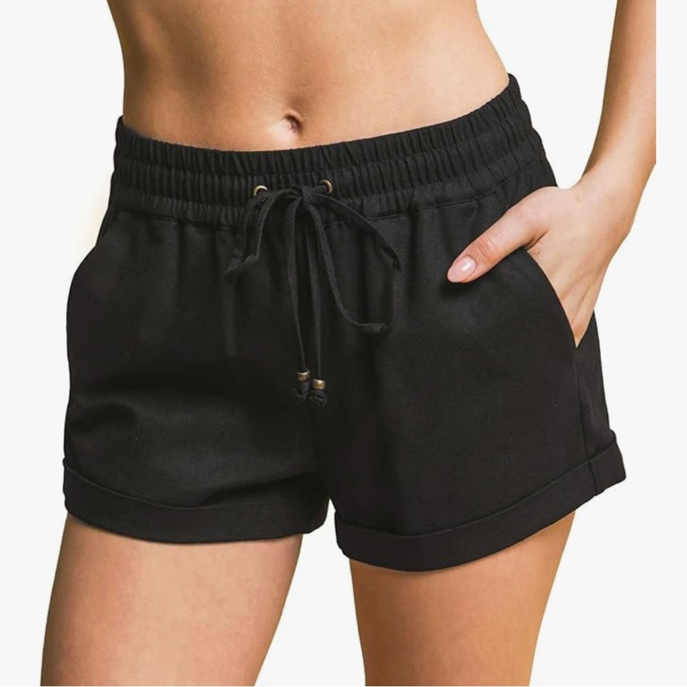 Love Tree Black Athletic Shorts with Elastic Waistband